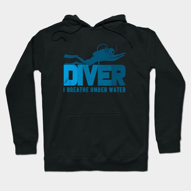 Scuba Diving Funny Diver I Can Breathe Under Water Hoodie by MoodPalace